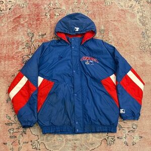 Vintage Starter New York Giants Full Zip Jacket Adult Size XL 90s NY Men's Hood